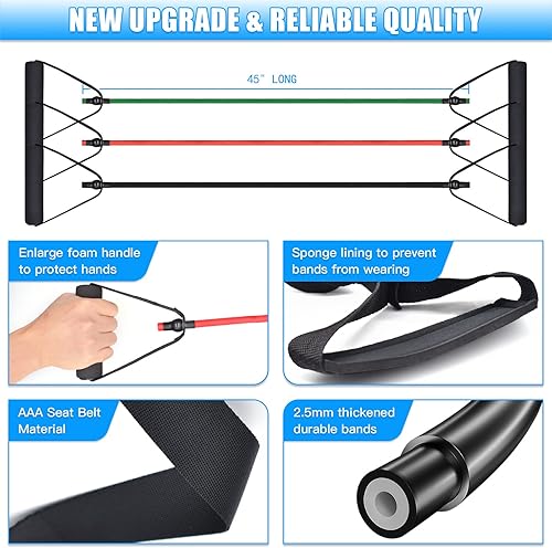 Miniatura 7 de Brebebe Correa de anclaje de puerta para ejercicios de bandas de resistencia, anclaje de múltiples puntos para gimnasio en casa, banda de puerta