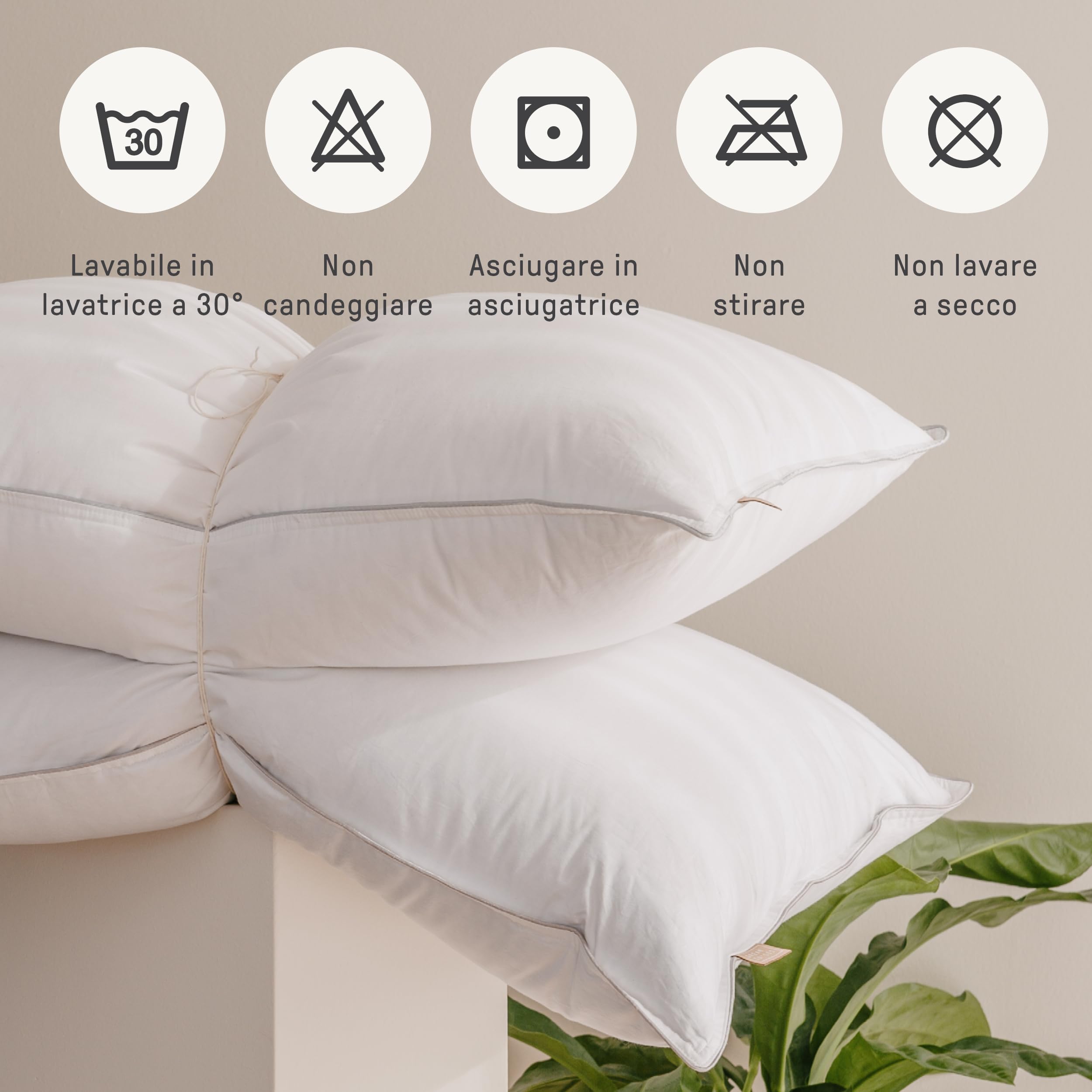 DREAMIN*101 - Cuscino Letto Ipoallergenico Doppia Imbottitura Piumino Piumetta Morbido Strutturato, Guanciale Letto Traspirante con Federa Cotone, Cuscini Letto Made in Italy 50x80, Royal (Alto 13 cm)