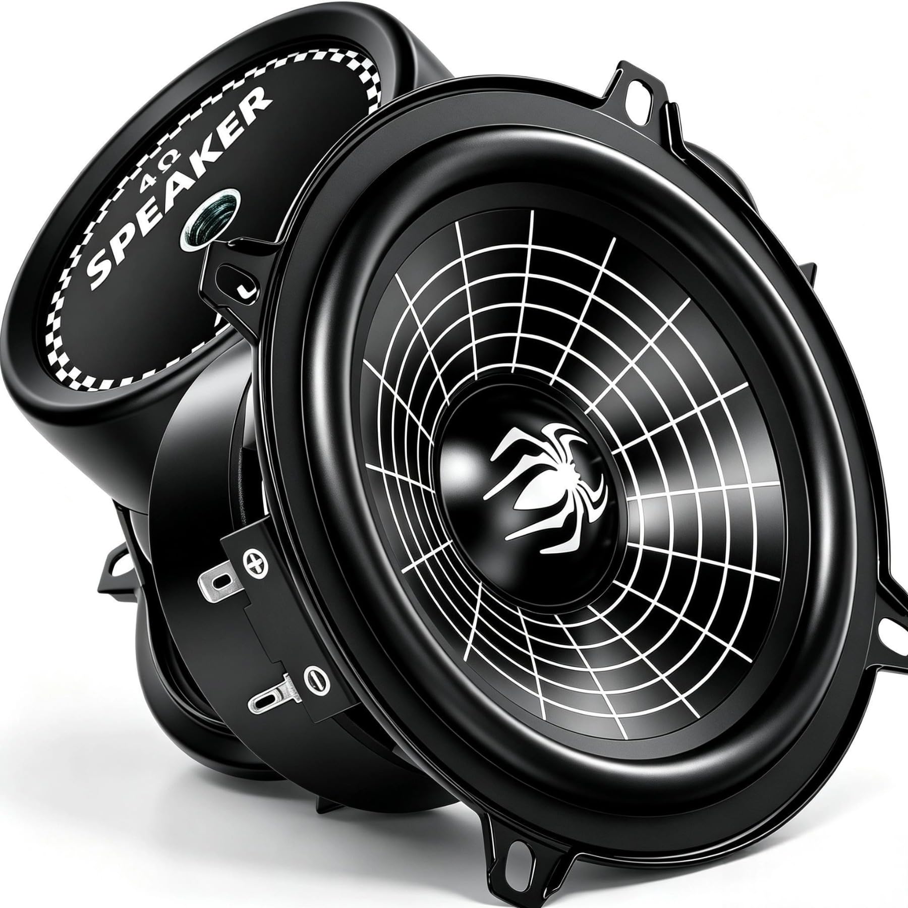 5.25 Inch Speakers, 600W 4 Ohm 5 In Speaker Car Audio Aluminum Cone Woofer