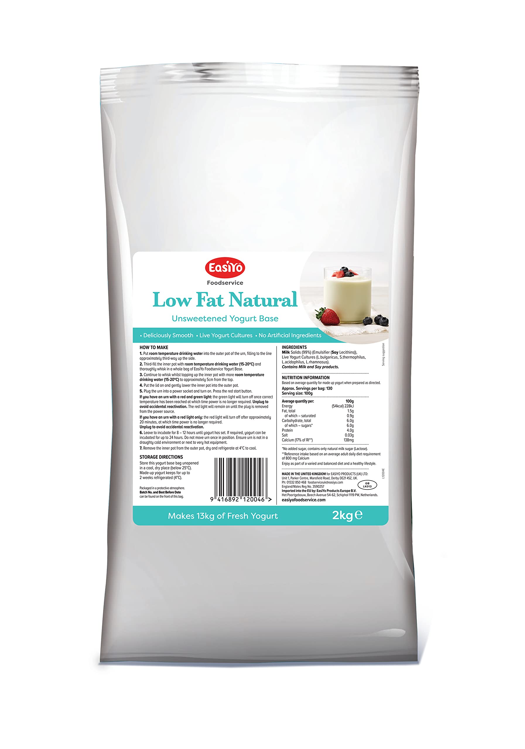 Food Service Catering Size EasiYo Yogurt and Desserts Mixes Compatible With 6.5KG / 13KG Yogurt Maker (Greek Style 2.4kg) — view 6