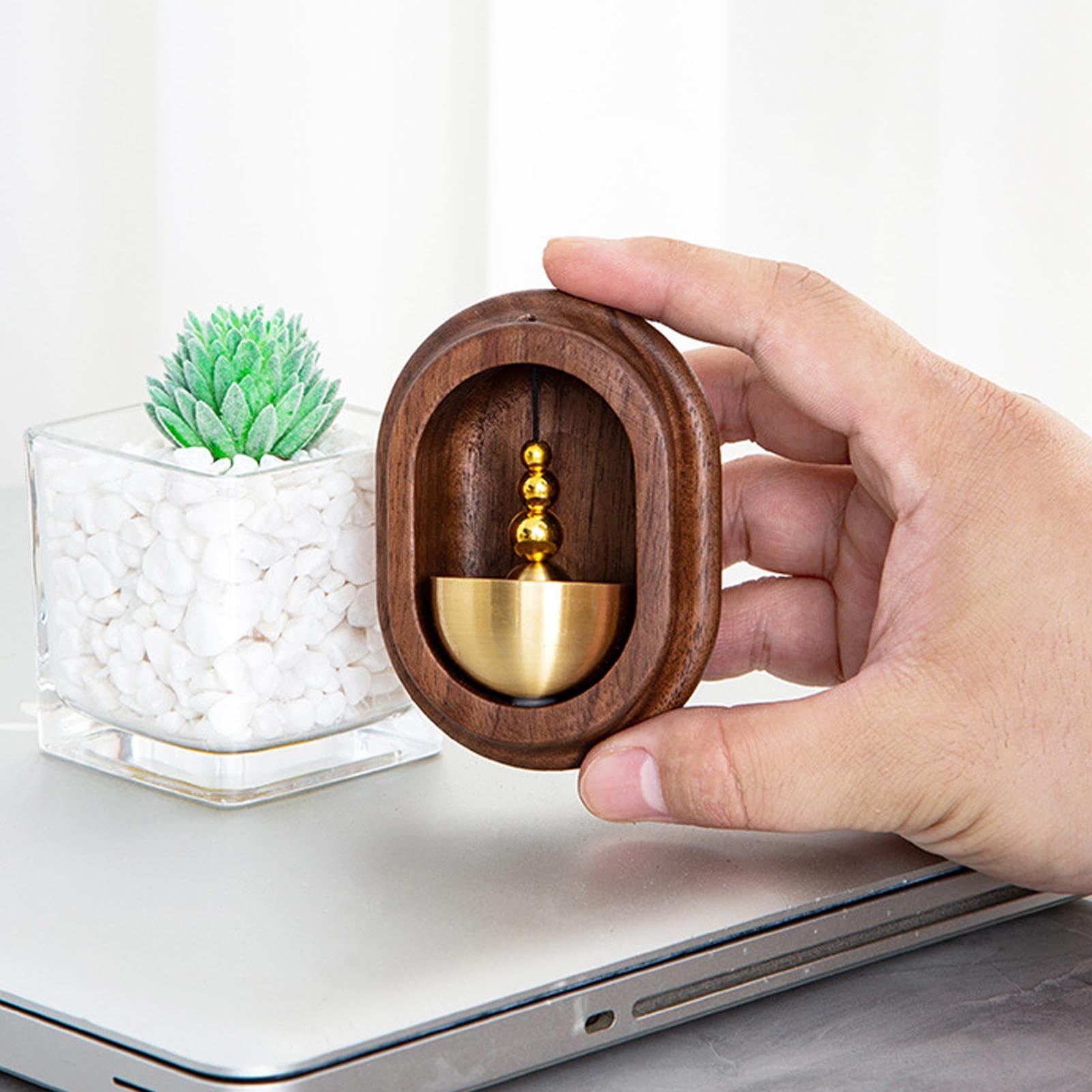 Wood Shopkeepers Bell For Door Magnetic Japanese Style