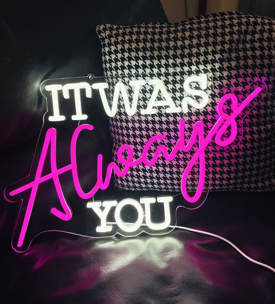 Panneau Lumineux Néon "It Was Always You" - LED Réglable, 40x23,5cm, Alimentation USB, Déco Murale Fête, Chambre - 3