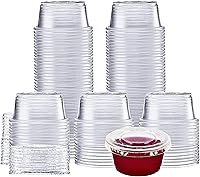 Vista 6 de Jello Shot recipientes transparentes para gelatina, con tapas transparentes., Fine, Transparente