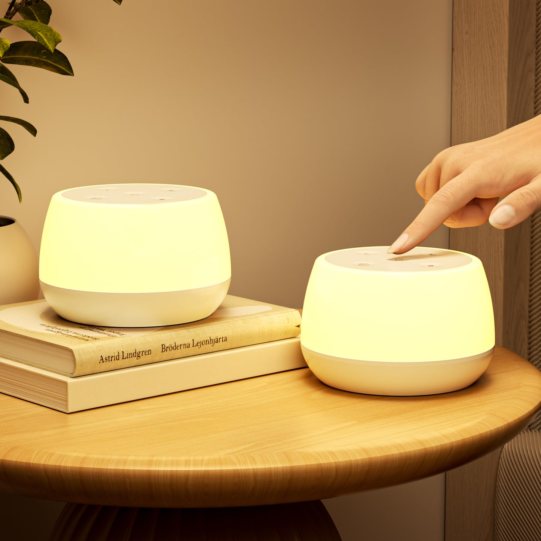 Dorifun LED Nachttischlampe Touch Dimmbar 2er Set, Tischlampe Kabellos USB Aufladbar mit RGB Farben 4 Modi, Nachtlicht Kinder Kleine Stilllicht Dimmbar mit Timing für Schlafzimmer Kinderzimmer - Weiß