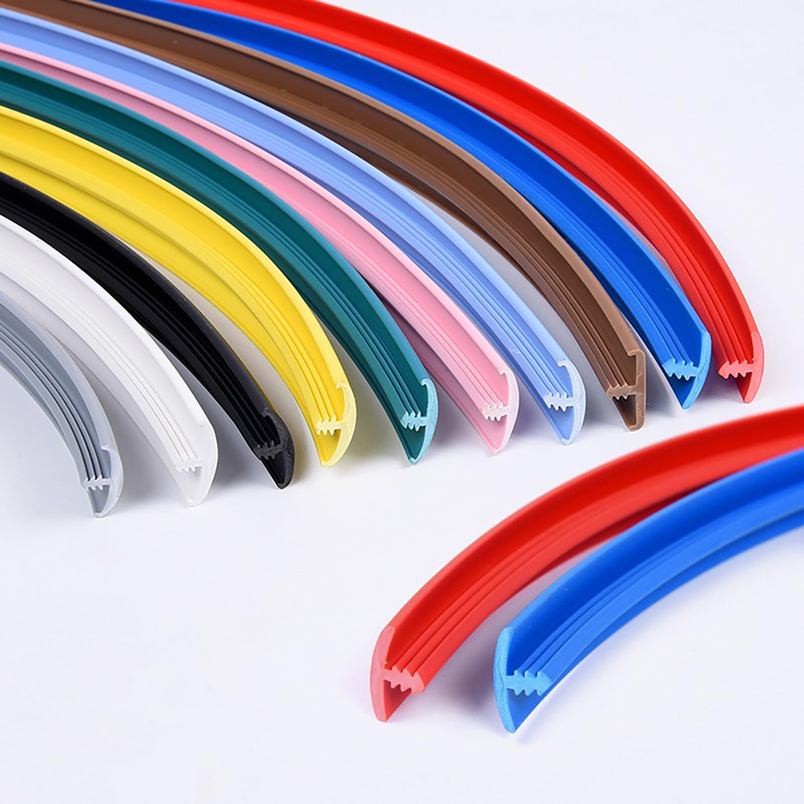 Coayuou Flexible Edging Trim 5/10M Roll T Shaped Plastic Trim PVC Edge Guard Protector for Kitchen and Bedroom Furniture Easy to Install Perfect for Edging Tables and Cabinets(Blue,10m)