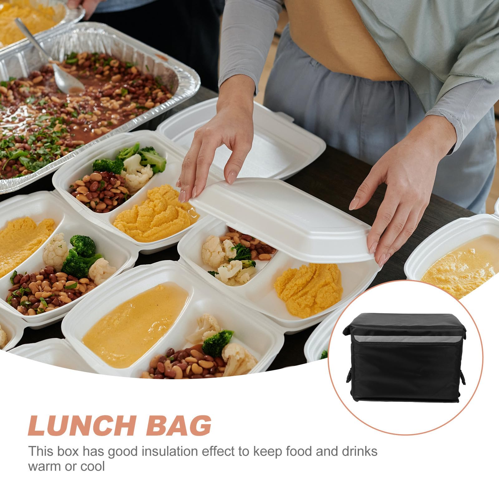 Isolierte Take Away Kasten 30l aus Nylon für Warme und Kalte Speisen