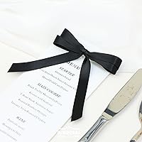 Vista 9 de Cinta negra de satén de 1/2 pulgada para envolver regalos, arreglos florales, manualidades, invitación para despedida de soltera, 50 yardas