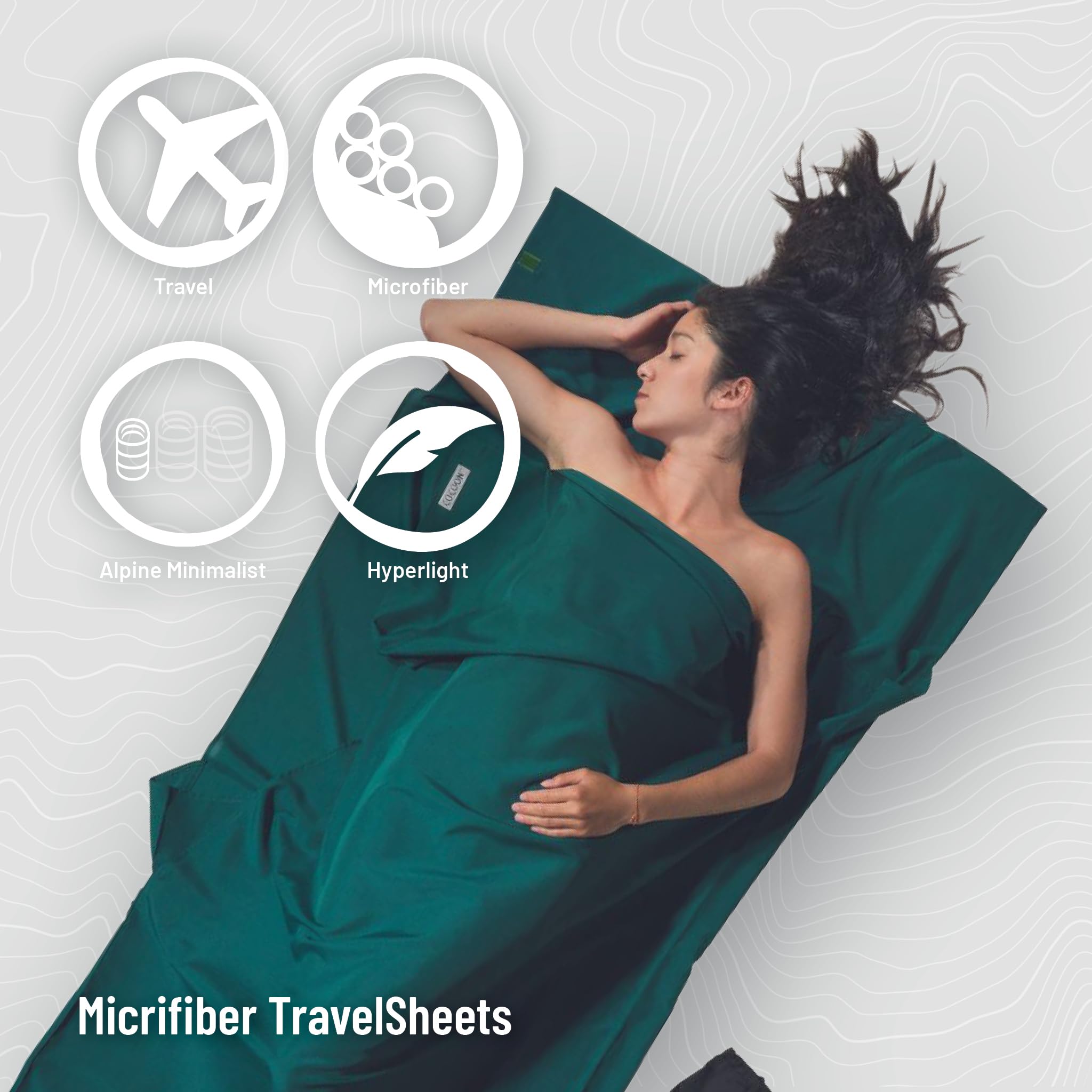 COCOON - Premium - TravelSheet mikrofibra - Cranberry