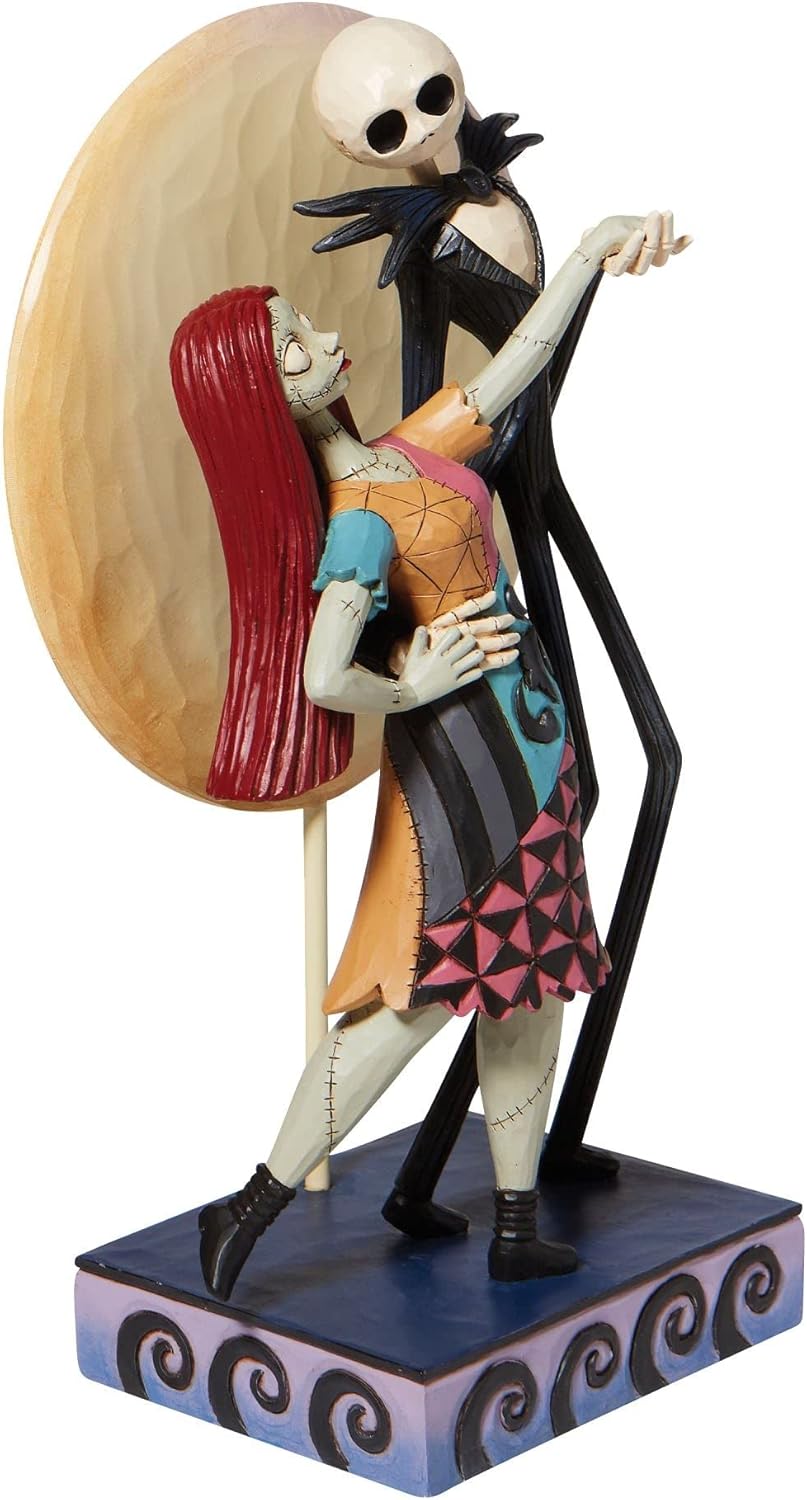 Enesco Disney Traditions by Jim Shore the Nightmare Before Christmas Jack and Sally Moonlit Dance Figurine, 9 Inch, Multicolor