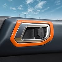 Vista 7 de Cubierta de Manija de Puerta Interior Trim Compatible con Ford Bronco 2021-2025 Accesorios Interiores, Naranja