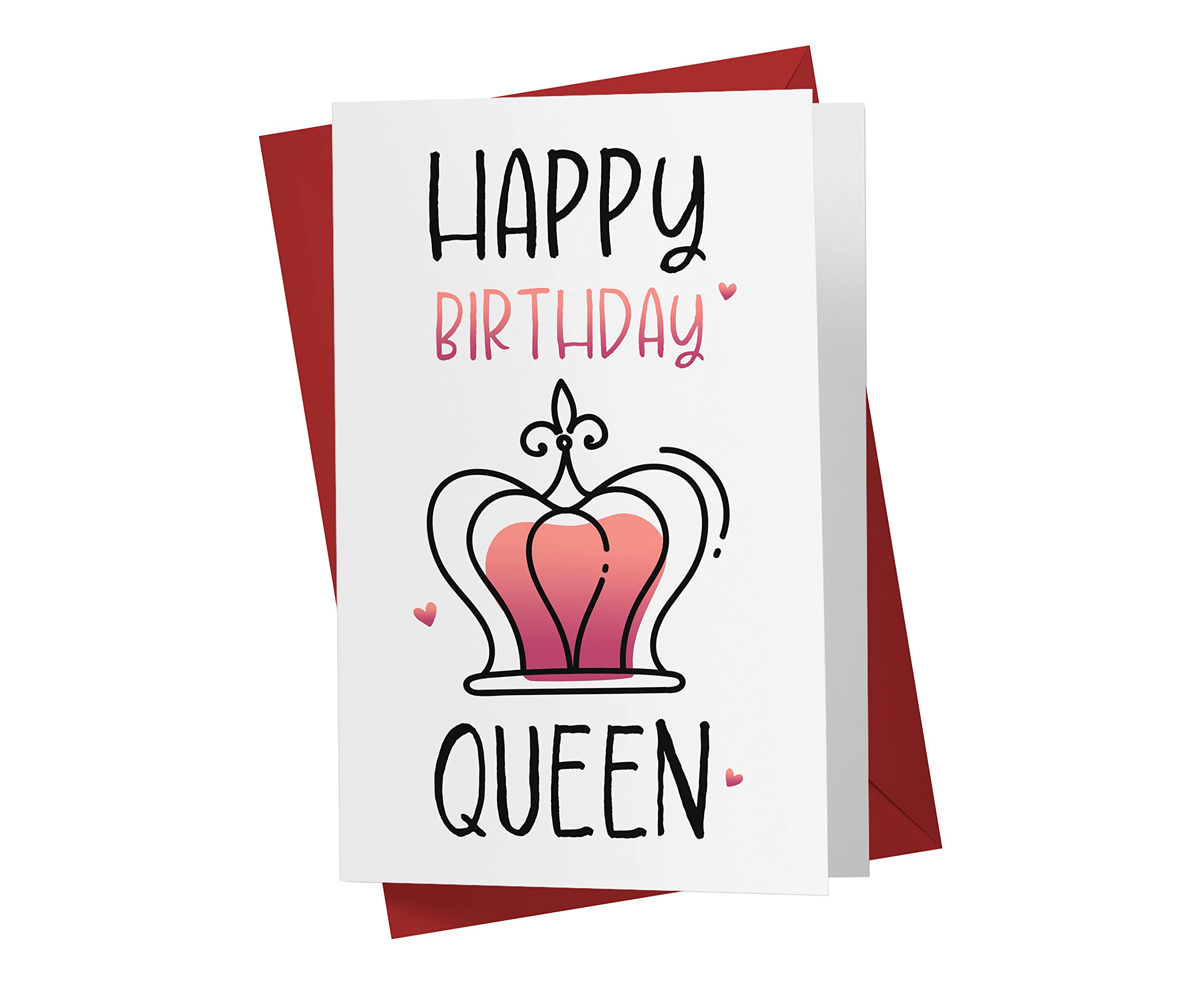 Karto Sweet Birthday Card for Wife Her - Large 5.5x8.5 inch Girlfriend Birthday Cards - Queen