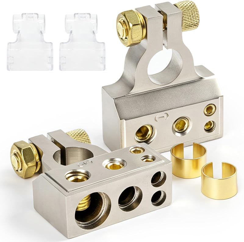 Terminais de bateria TONDA para cabos 2/4 e 8/10 AWG – 1 par
