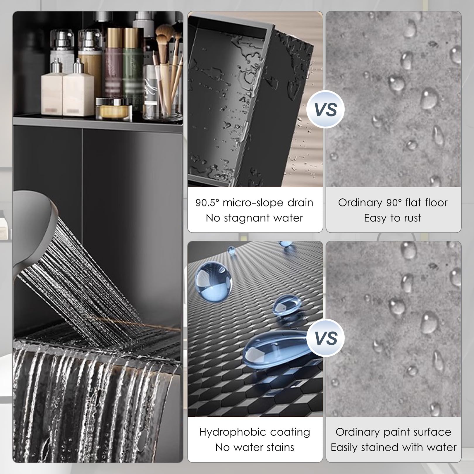 Estante de pared de ducha de acero inoxidable – Solución de almacenamiento empotrada de 1/2/3/4 niveles para baño y sala de estar, elegante nizer para duchas y espacios