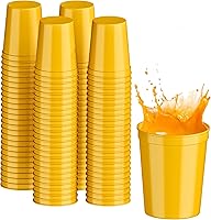 Vista 19 de PartyPrints Paquete de 100 vasos de plástico en blanco reutilizables de 16 onzas, color azul real, vasos para estadios a granel, libres de BPA