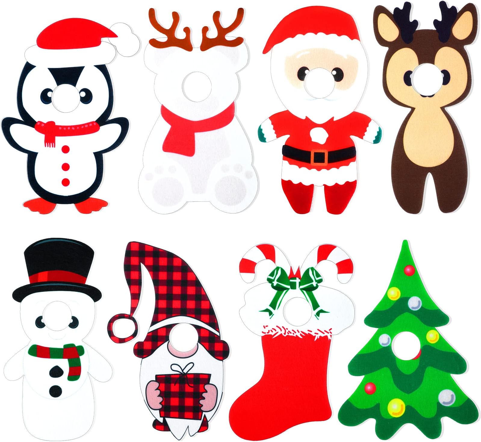 Hungdao8 Pieces Christmas Elf Accessories Clothes, Elf Doll Costume Lovely Snowman Christmas Tree Santa Elf Christmas Stocking Gnome Bear Costume Outfits for Boy or Girl Elf Doll