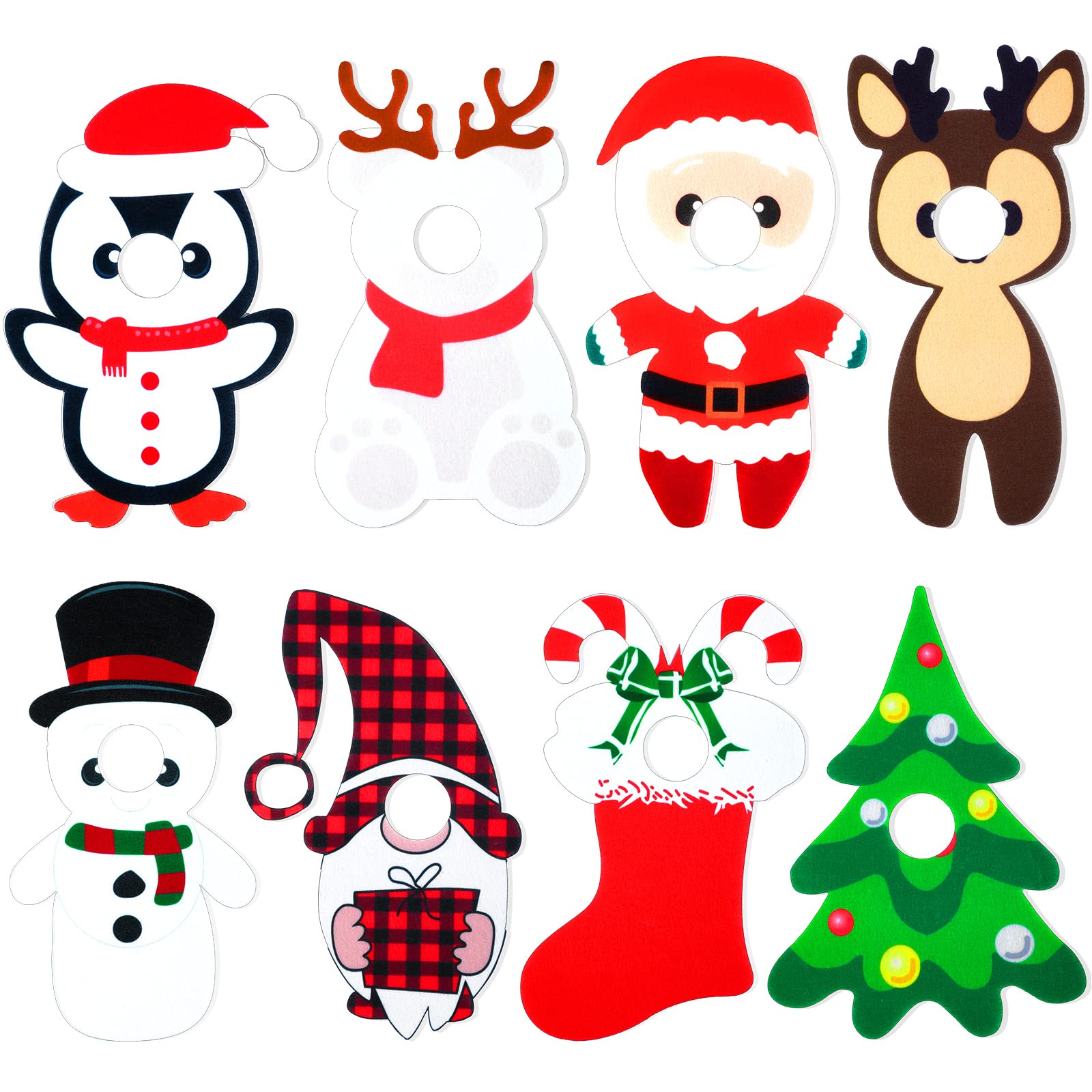 Hungdao8 Pieces Christmas Elf Accessories Clothes, Elf Doll Costume Lovely Snowman Christmas Tree Santa Elf Christmas Stocking Gnome Bear Costume Outfits for Boy or Girl Elf Doll