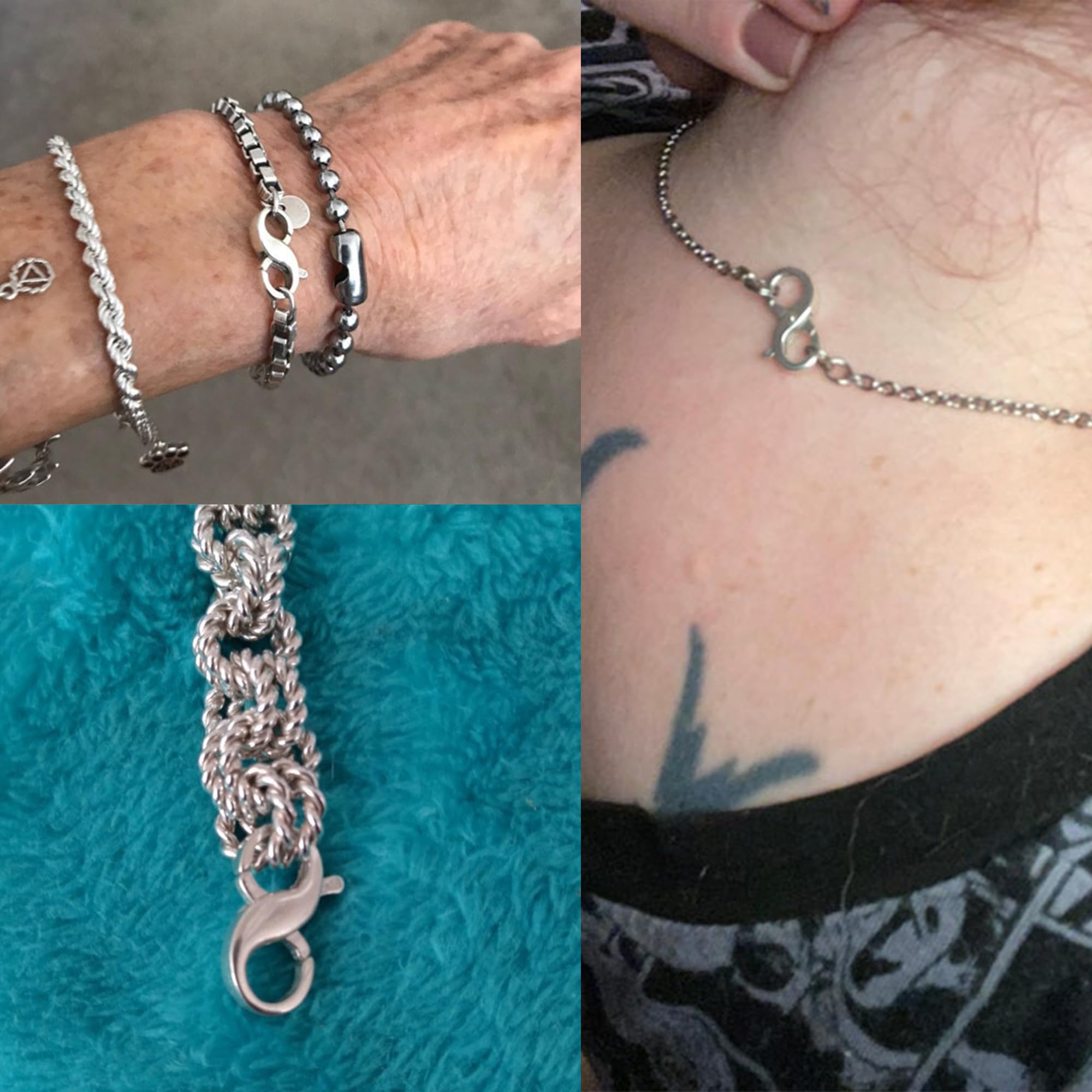 1 abrazadera de conexión S925, plata de ley
