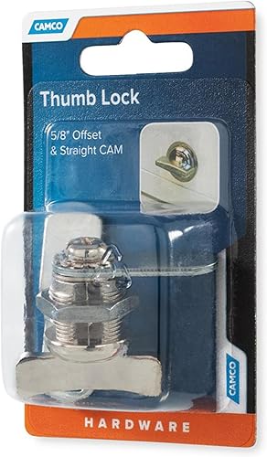 Miniatura 9 de Camco Candado de leva compensada  Presenta un estilo de candado de fácil giro operado con el pulgar, incluye una compensación de 58 pulgadas y un
