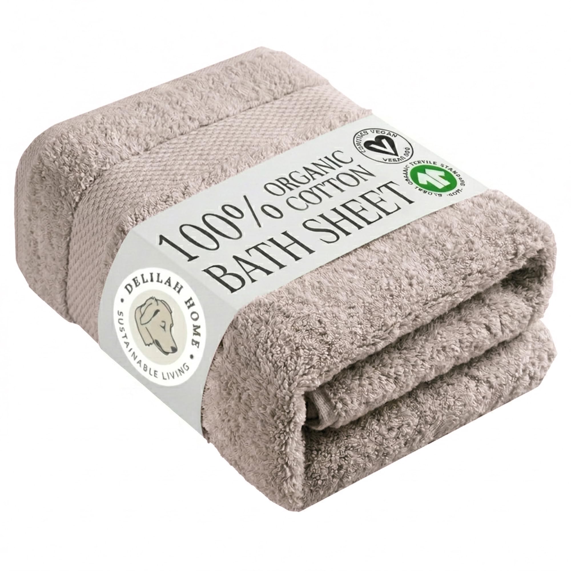 Delilah Home 100% organiczne ręczniki kąpielowe | Grube, ultramiękkie i chłonne ręczniki z tureckiej bawełny | Bezkompromisowa jakość i trwałość | Ekologiczne i wegańskie | 91 x 183 cm | opakowanie 1 szt., naturalne