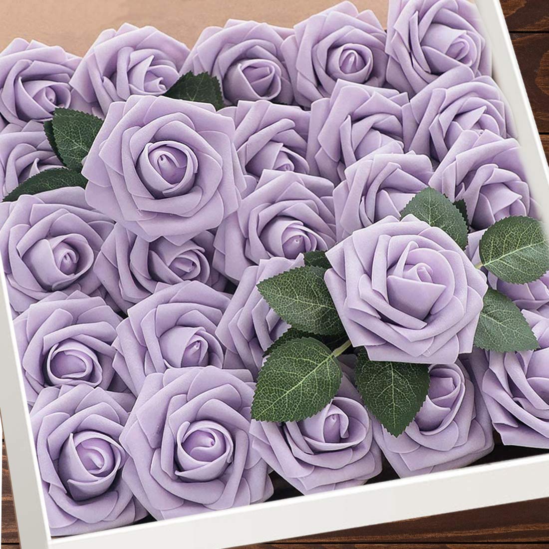 Snapklik.com : Higfra Artificial Flowers 25pcs Real Looking Lilac Roses ...