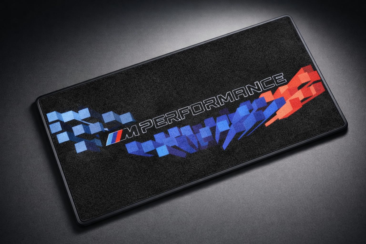 BMW M Performance Pit Lane Matte 140x67 cm Garagenmatte Werkstattmatte Teppich Tuning Fans Geschenkidee Velours Auto Showroom Matte