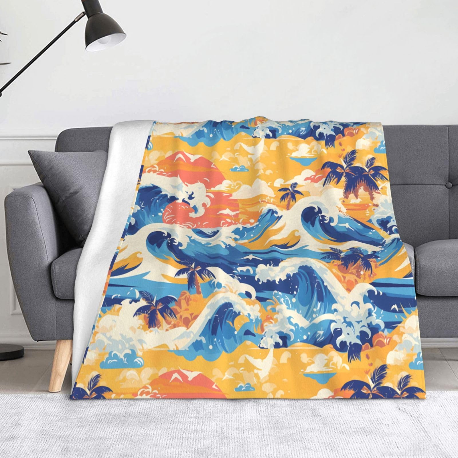 Couverture de plage Maui imprimé coucher de soleil pour camping et voyage