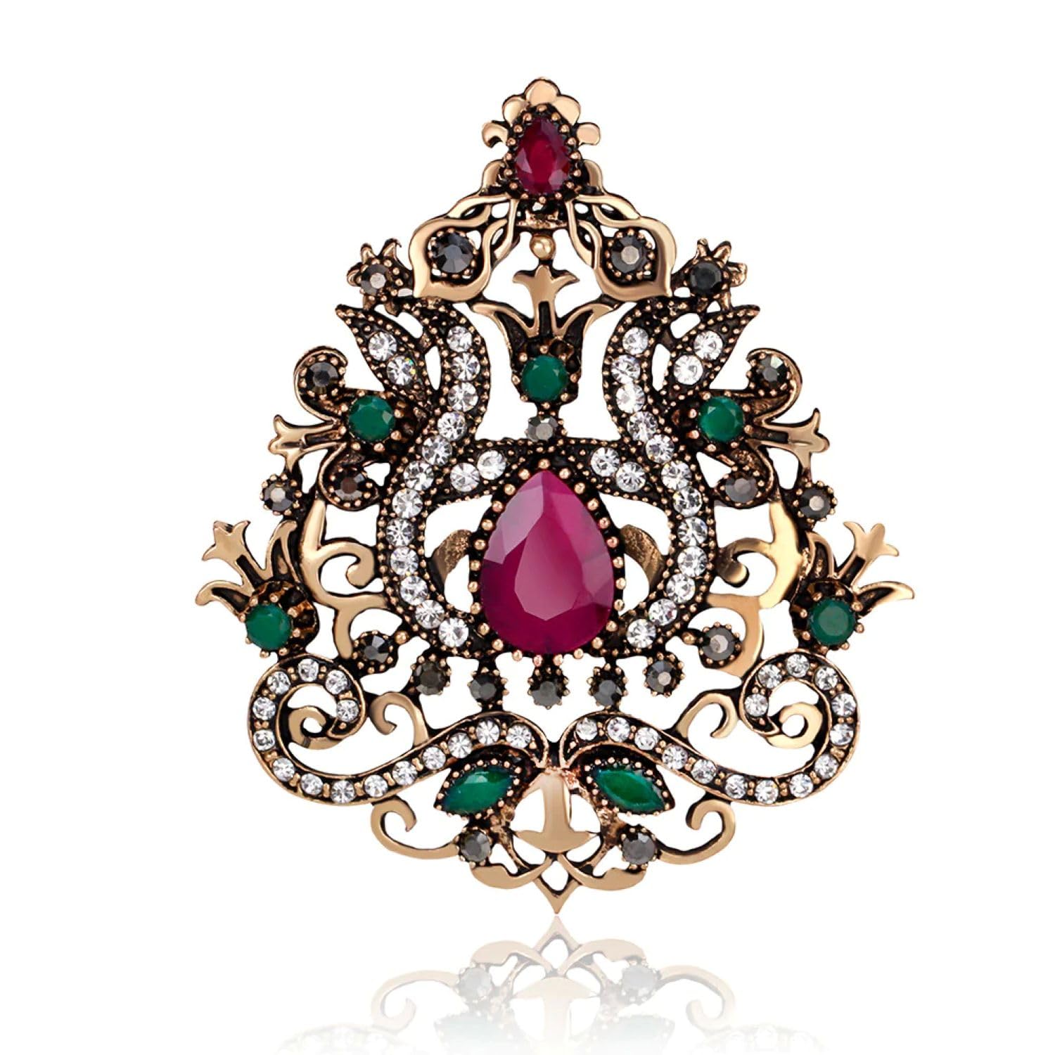 Brooch Pin Fashion Crystal Rhinestone Jewellery Pin Vintage Clothing Accessories Decoration Corsage Crown Style Brooches For Women- S256-image-26