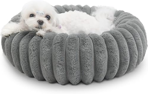 Miniatura 16 de Kitten Beds for Indoor Cats - Soft Cozy Small Cat Bed Washable 16 Inches,Calming Anti-Slip Round Fluffy Plush Faux Fur Pet Bed for Puppy and Kitten