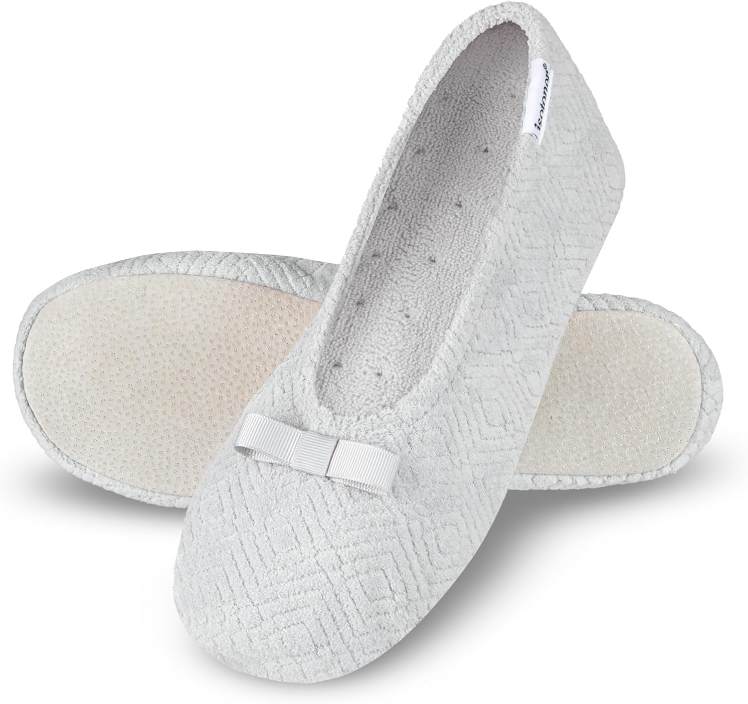 isotoner Women's Diamond Microterry Ballerina Slippers - Image 5