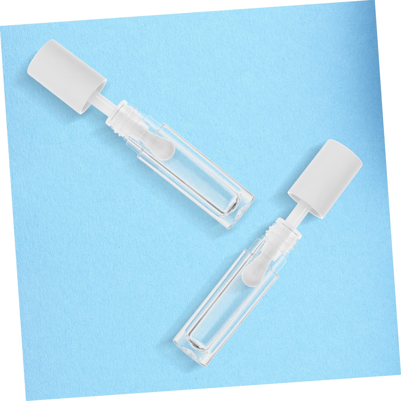 UKCOCO 10pezzi Trasparente Per Lucidalabbra Tubetto Rotondo Bianco Per Balsamo Per Labbra Per Labbra Realizzato in Materiale Abs Durevole