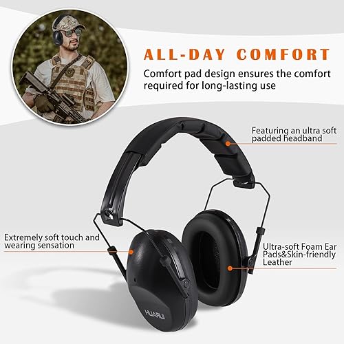 Miniatura 2 de Orejeras con cancelación de ruido, orejeras ajustables para disparar, protección para los oídos de los tiradores, orejeras de seguridad, ligeras