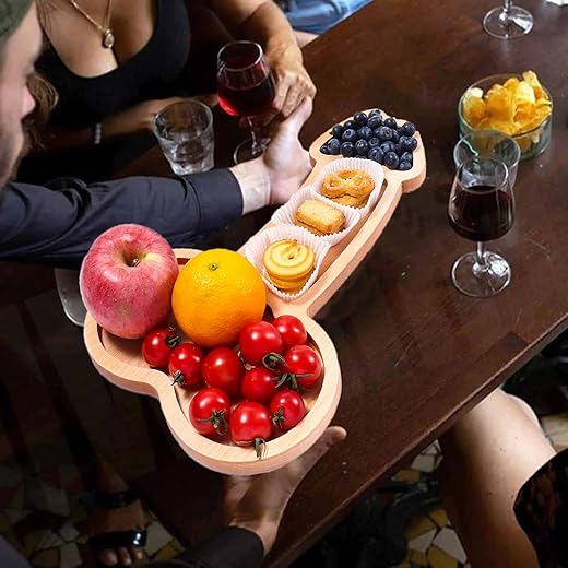 Funny Aperitif Board,Solid Wood Charcuterie Platter and Cheese Board,Novelty Kitchen Cutlery Wine Fruit Meat Cheese Platter,Ideal Bachelor Party Housewarming Bachelor Party and Gag Gift(15.8" Left)