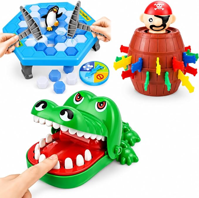 Kit Jogos Interativos Infantil Pinguim Pirata e Crocodilo Divertidos