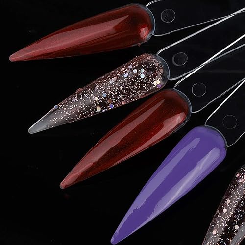 Miniatura 10 de 160 unidades de palos de muestra de uñas de aguja para practicar uñas con anillos de metal