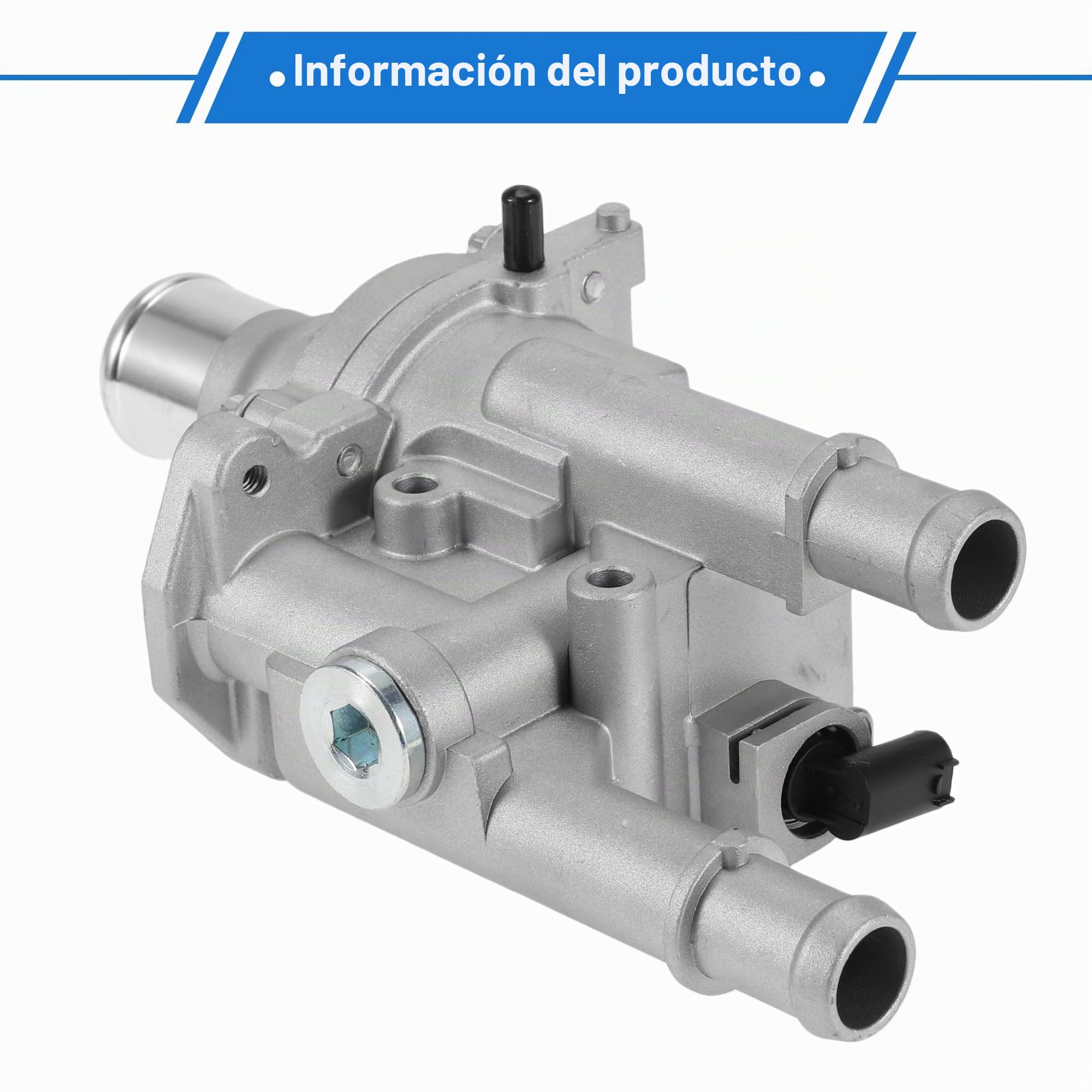Ensamblaje De Carcasa Termostato Para Chevrolet Cruze 11-16 1Pc | Para Chevrolet Sonic 2012-2018 Y Trax 2012-2017, Aleación De Aluminio, Tono Plateado, Oe 25192228, Motor 1.8L L4