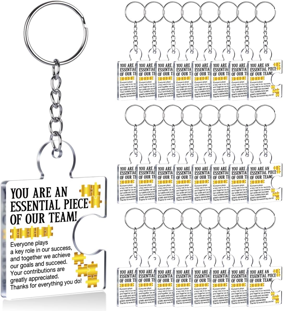 Team Appreciation Gifts Bulk Thank You Keychains for Coworkers