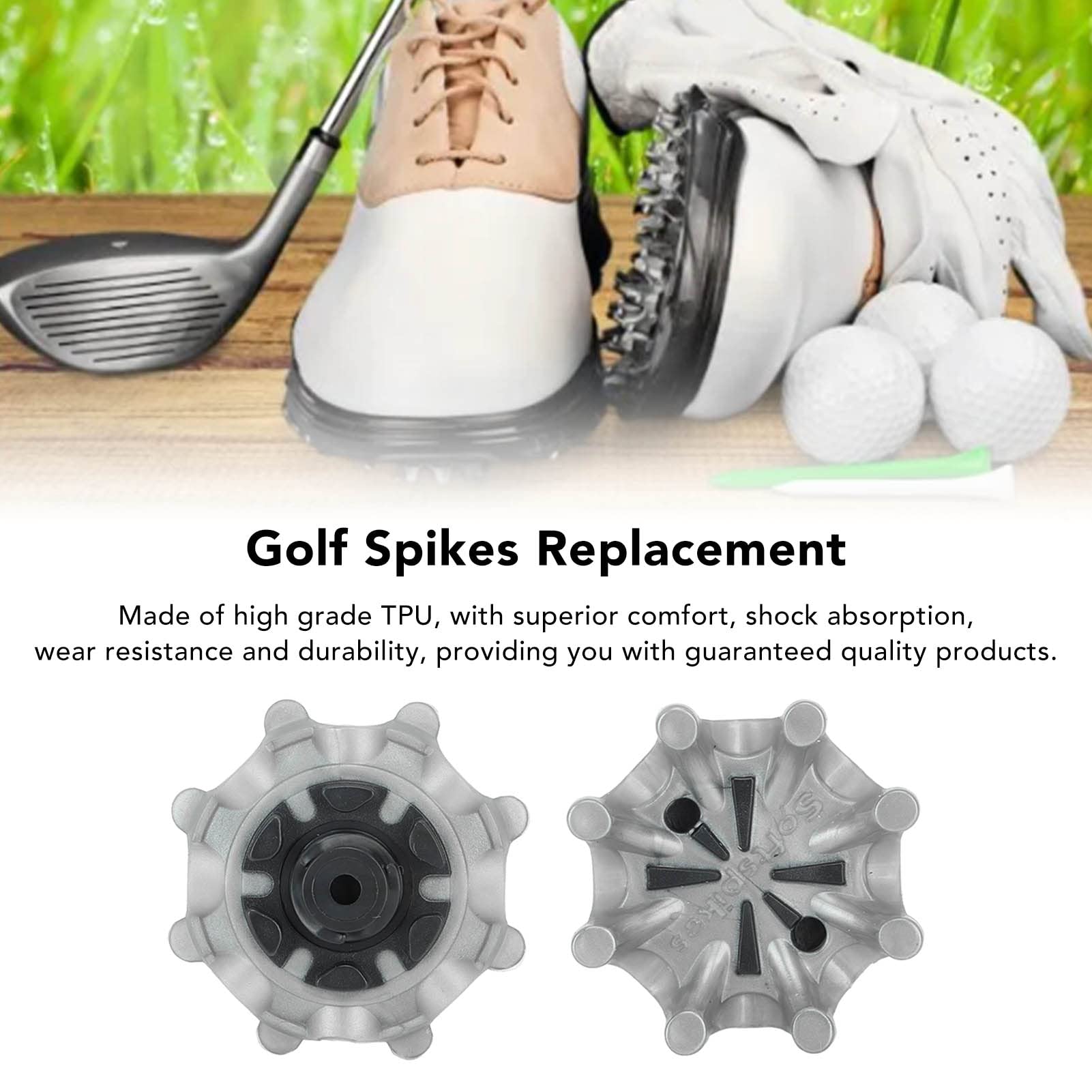 Set 20 Punte Da Golf In TPR + Chiave Di Rimozione | Tacchetti Antiscivolo Universali Per Scarpe | Stabilità E Comfort