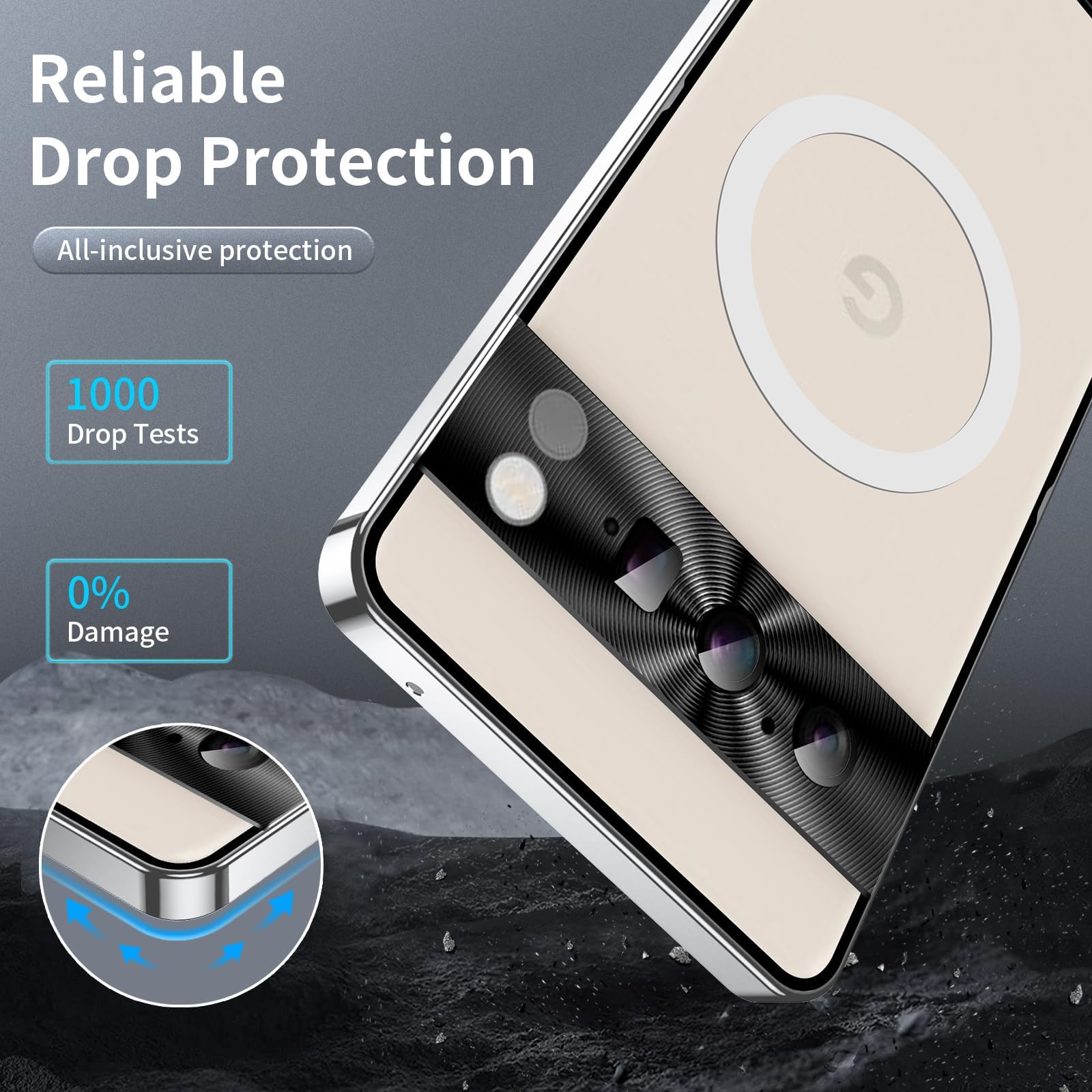 Etui do Google Pixel 9/9 Pro/9 Pro XL, kompatybilne z MagSafe, ultracienkie, lekkie, galwanizowane aluminium, metalowe, półprzezroczyste, matowe etui na tył PC, 9Pro, złote