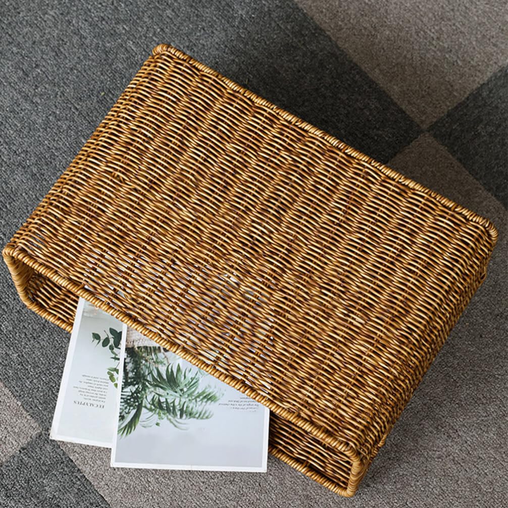 Yardwe Rivista Cesto Di Vimini Cestini Rettangolari Cestini Portadocumenti Intrecciati Pattumiera Libri Organizzatore Caso Fattoria In Cremagliera In Piedi Per Casa
