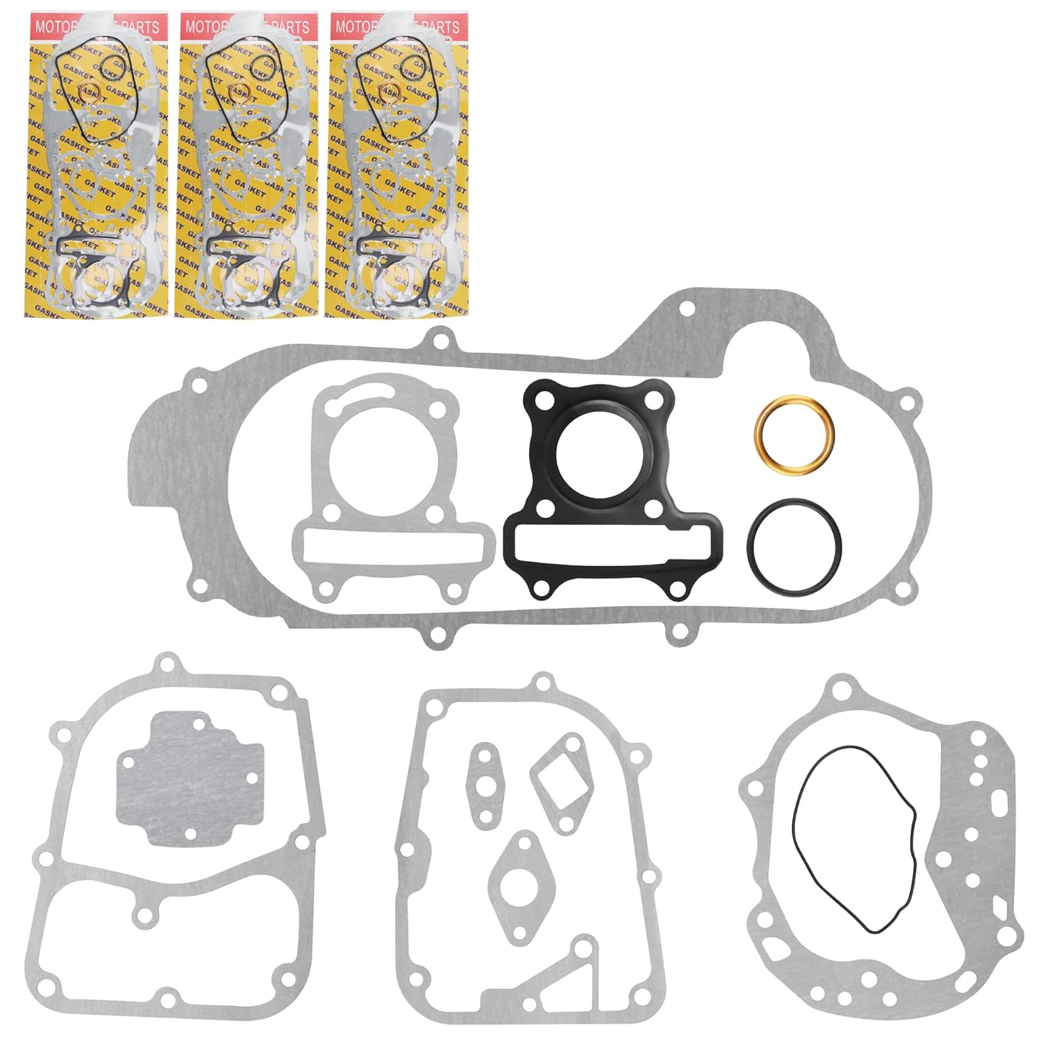 3-Pack Completed Engine Gasket Set for GY6 49cc 50cc ATV Quad Moped Scooter Go Kart 139QMJ Engine
