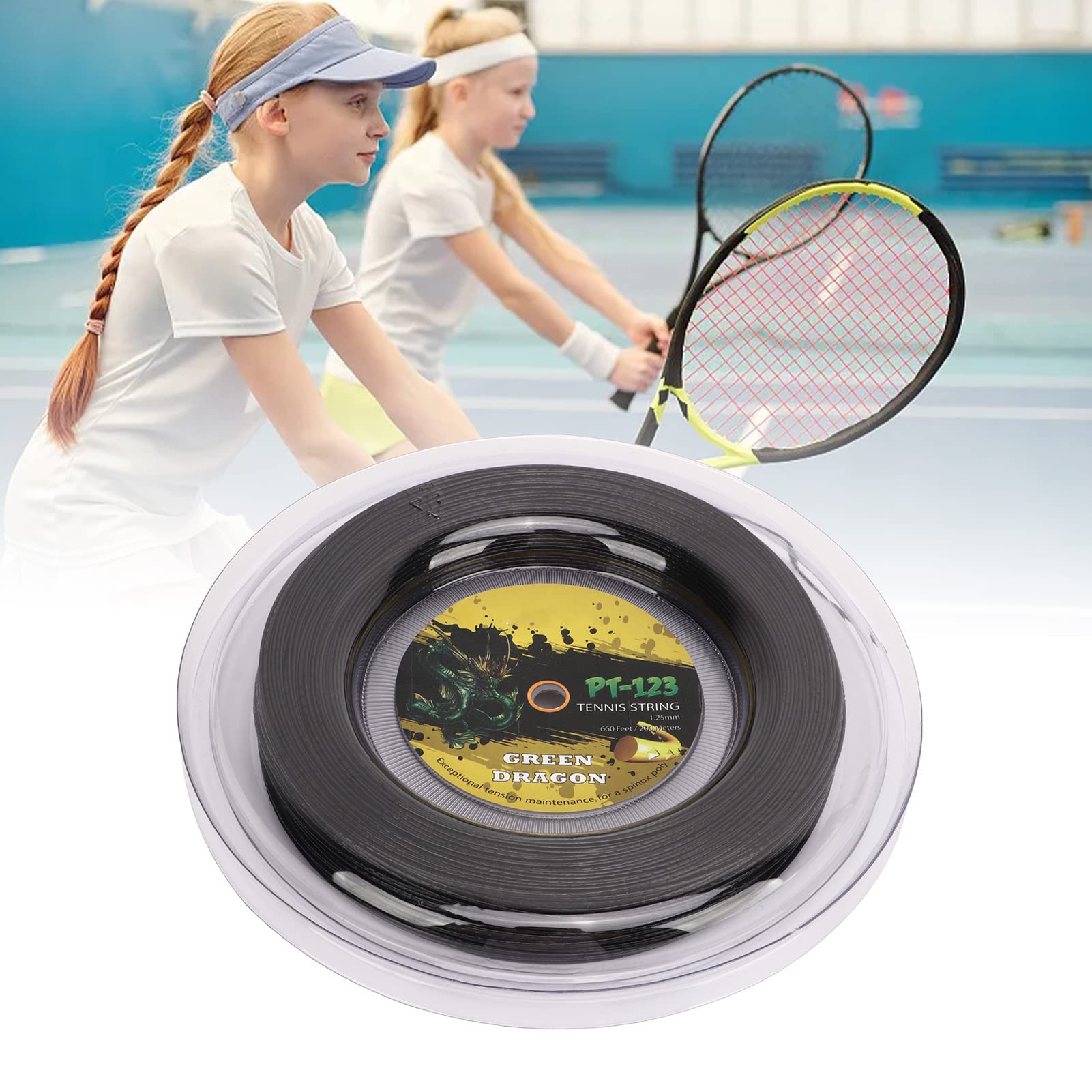 Corda da Tennis Professionale in Poliestere da 1,25 mm Design a Doppia Coste Corda per Racchetta Durevole ad Alte Prestazioni per Adolescenti Principianti Giocatori Intermed