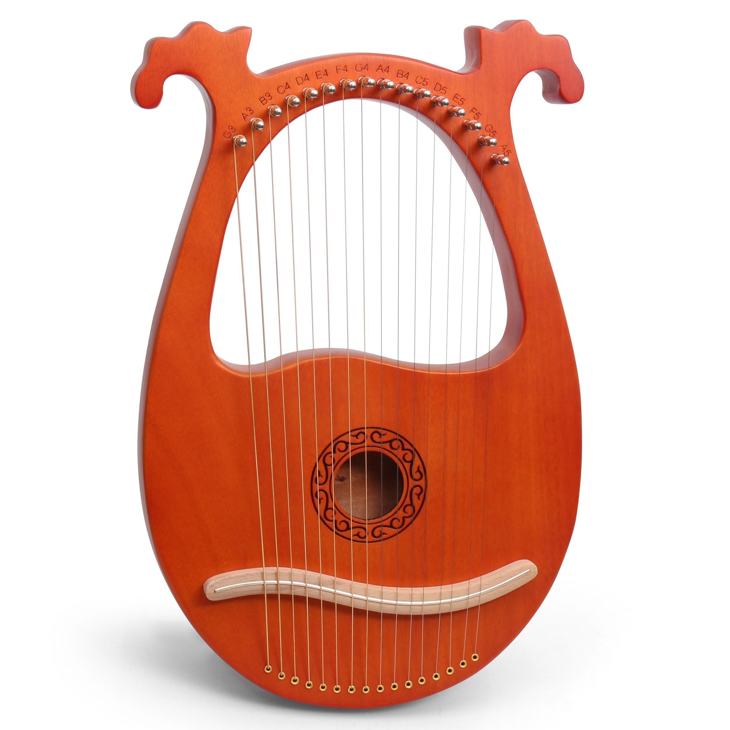 Arpa Lira 16 Corde In Mogano Arpa Piccola Strumento Musicale Lyres Lyre Harp Con Chiave Di Tunning, Tutorial Musicale, Corda di Ricambio, Plettri, Panno di Pulizia, Marrone, Antlered