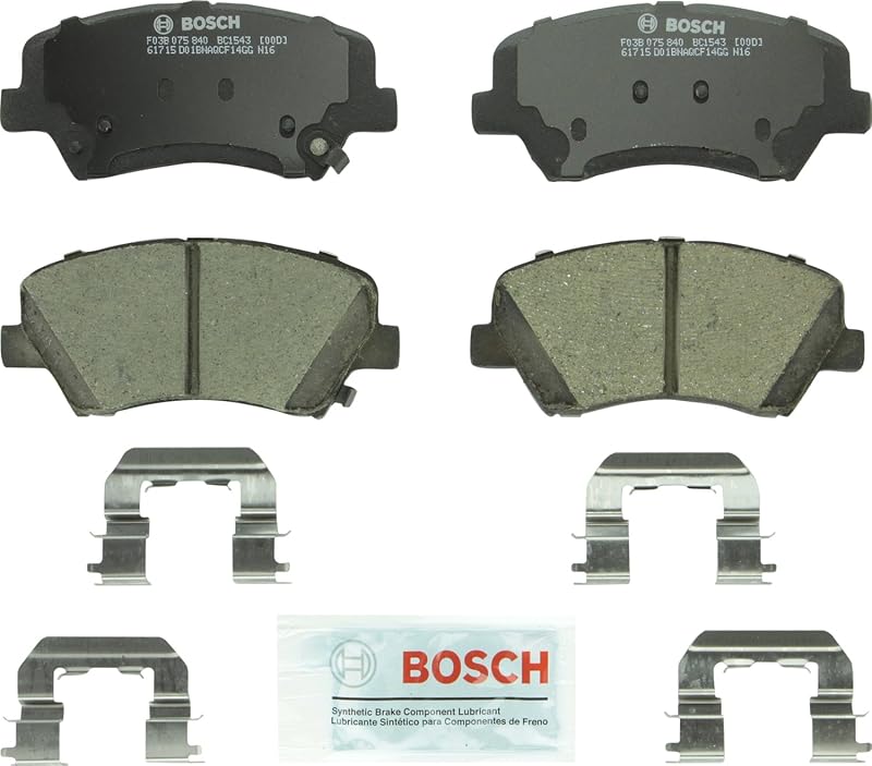 BOSCH BC1543 QuietCast Premium Ceramic Disc Brake Pad Set - Front | Compatible with Select Hyundai Elantra, Elantra Coupe/GT; Kia Forte, Forte Koup, Forte5