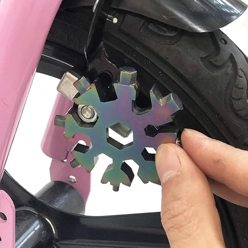 Miniatura 4 de C CASIMR Regalos de relleno de calcetines para hombres, paquete de 2 unidades de copo de nieve multiherramienta 18 en 1, destornillador, abridor de