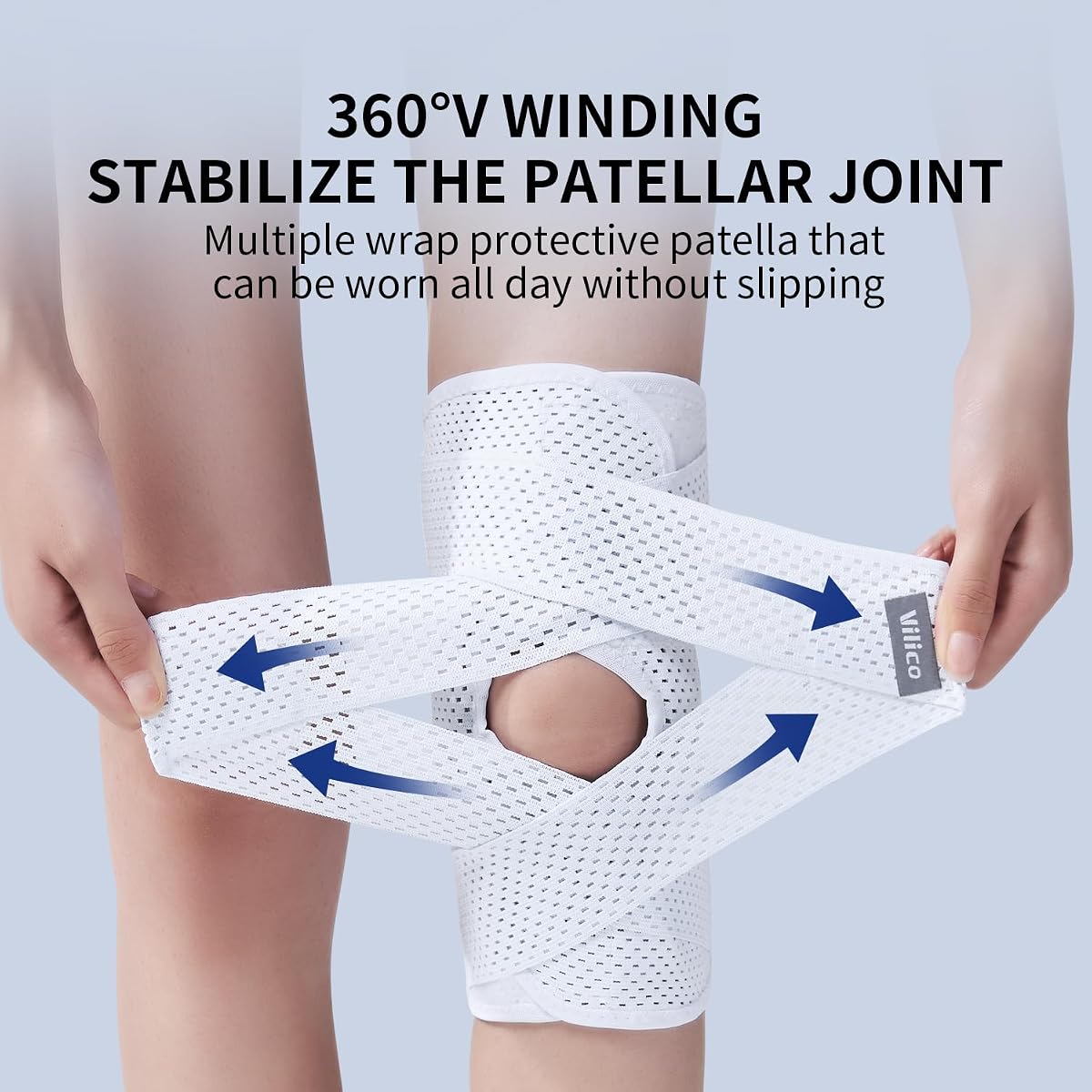 Bracoo Knee Support Brace for Men Women, Adjustable Compression Sleeve Wrap Patellar Pad Tendon view 2