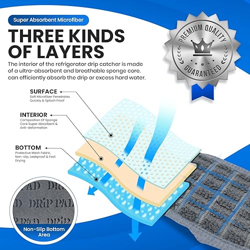 Miniatura 5 de THE DRiP PAD - Receptor de goteo para bandeja de agua, protege la bandeja dispensadora de hielo y agua de derrames, acumulación de minerales y