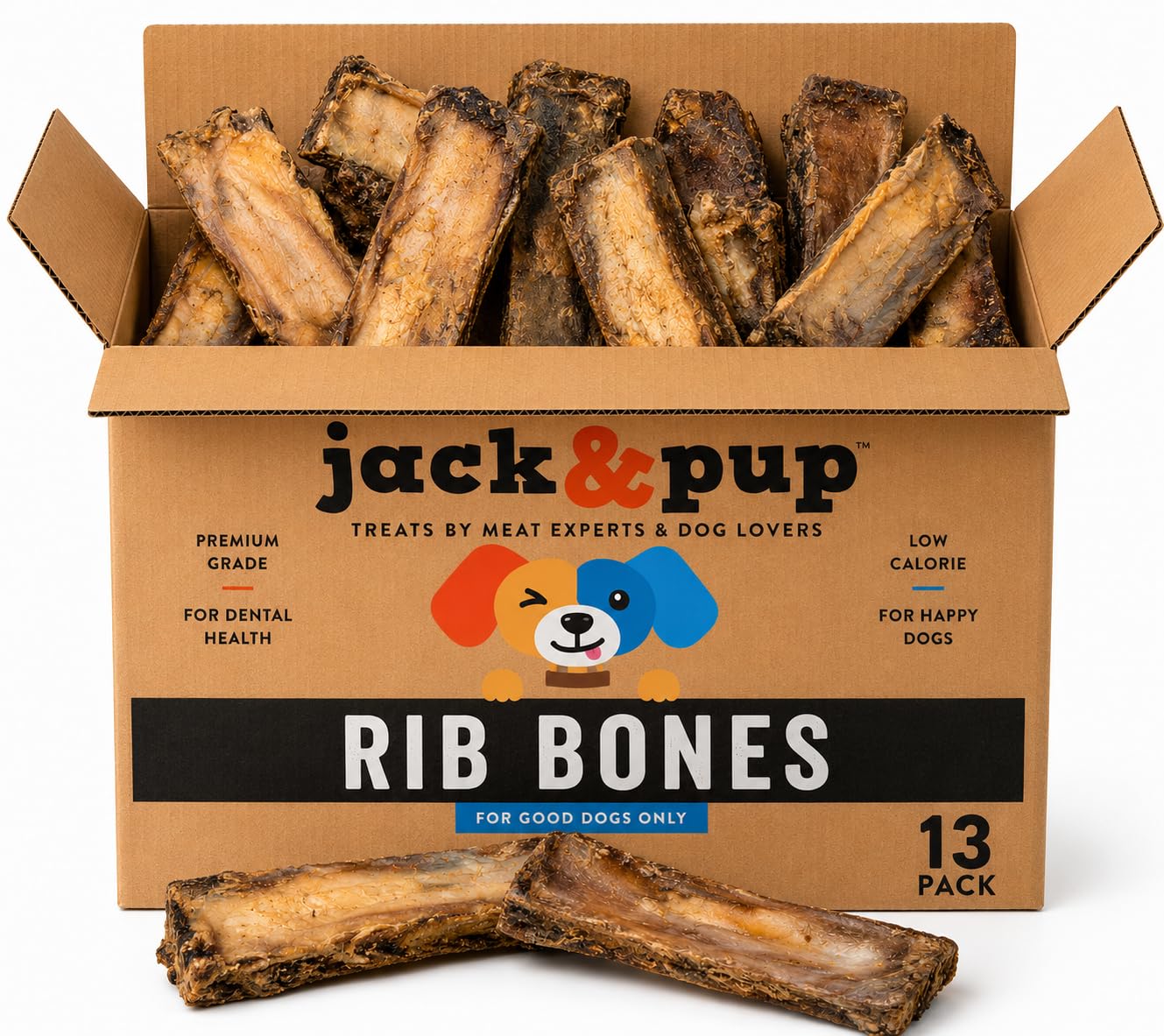 Jack&Pup 6 Rib Bones 13-Pack