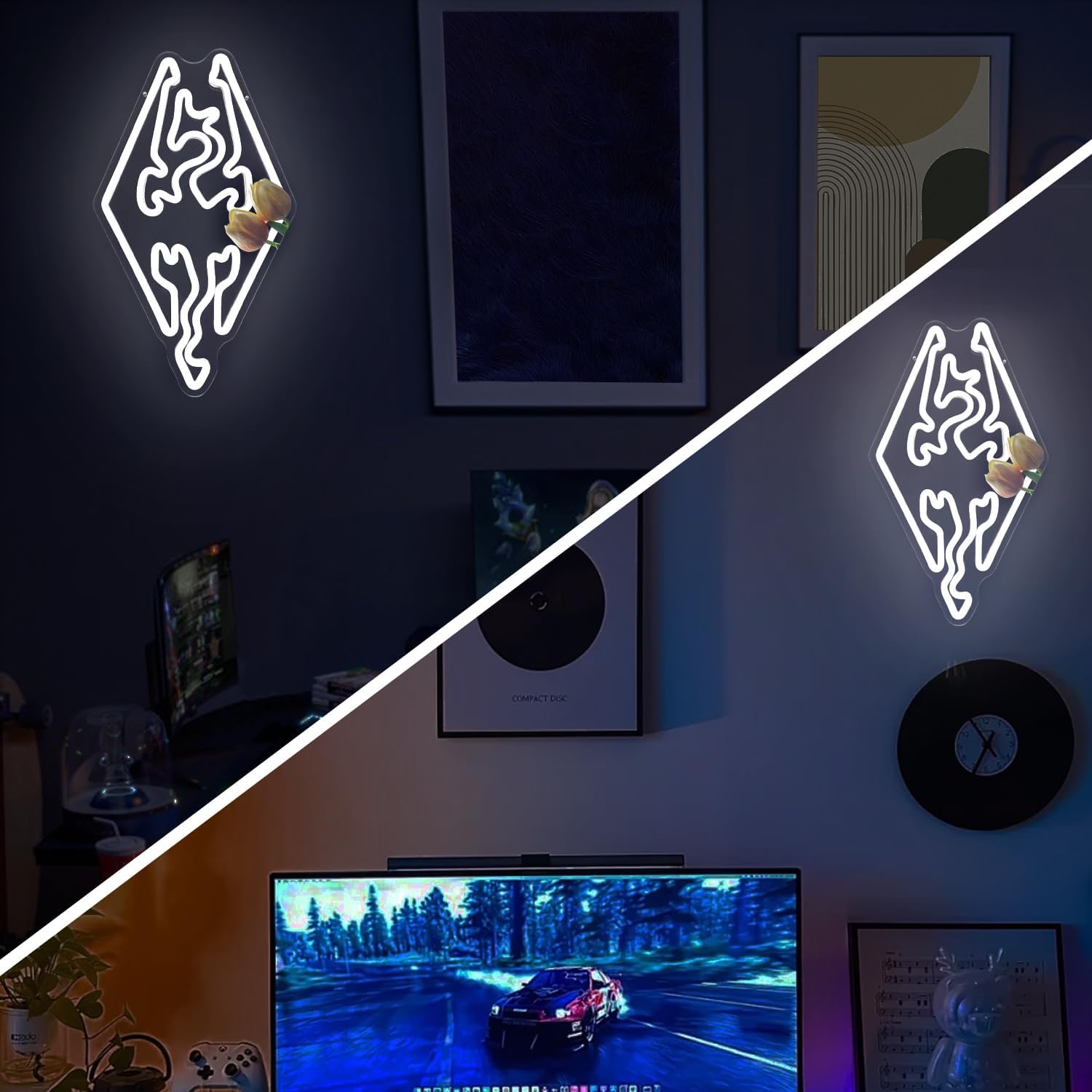 Game Neon Sign Dragon Led Sign Neon Lights Adjustable Gamer Neon Light Sign Gaming Room Light Up Signs for Wall Decor for Boy Man Gifts
