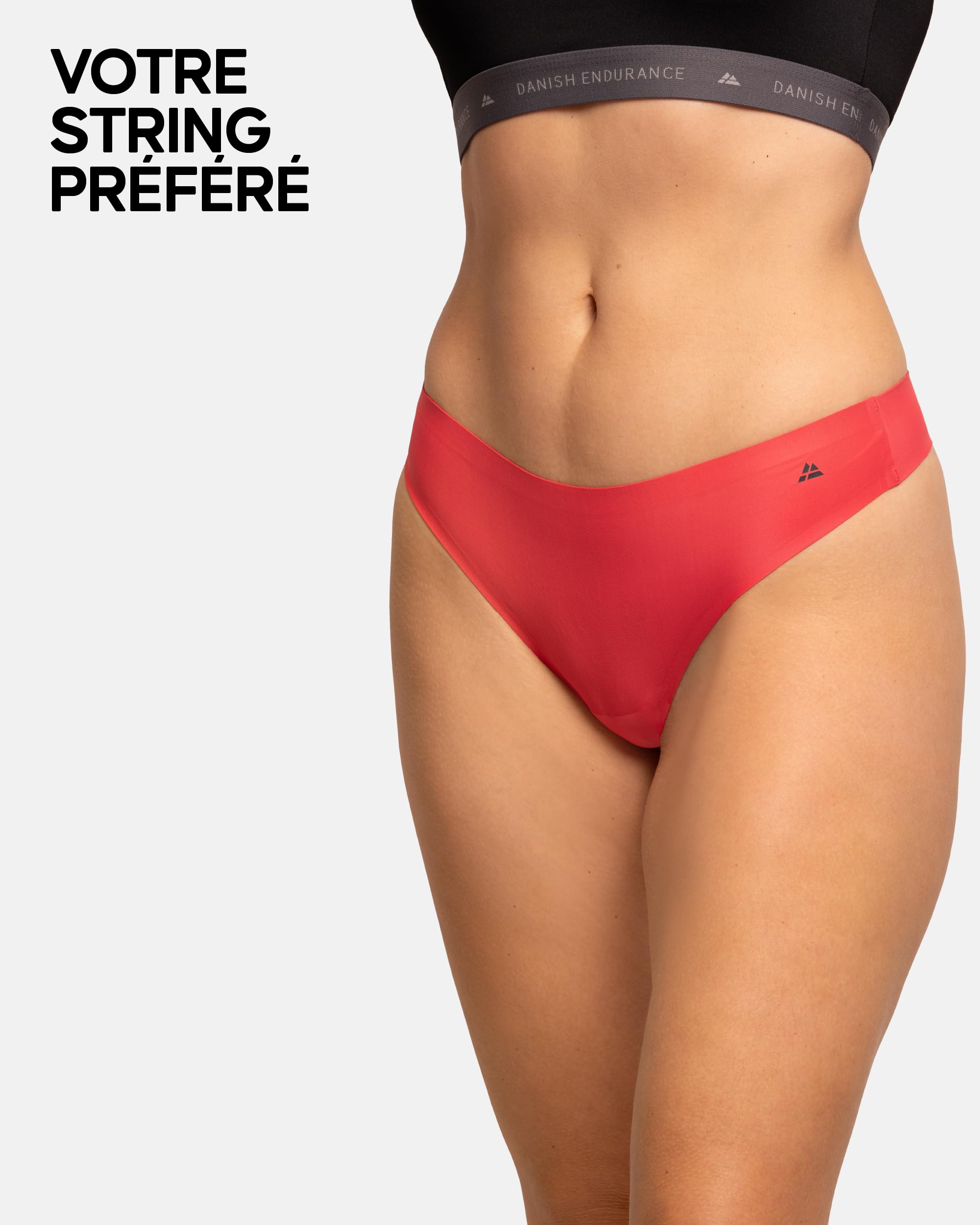 DANISH ENDURANCE Strings Invisibles en Microfibre, Tanga Doux et Légers, pour Femme, Lot de 3