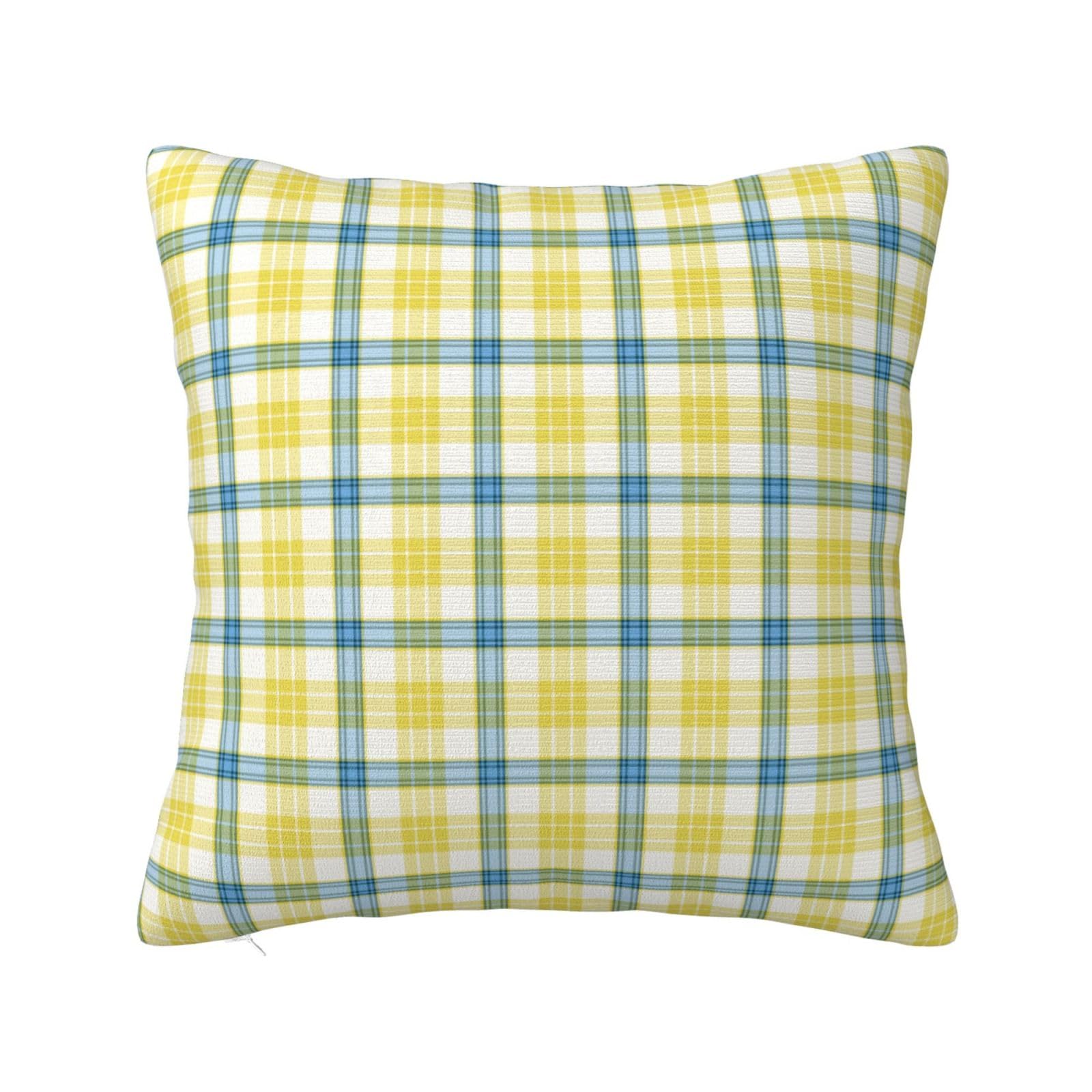 McGrath Tartan Blue and Yellow Irish Plaid Pillowcase 16"x16"